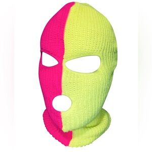 SKI MASK | BALACLAVA Neon Pink and Yellow Knit